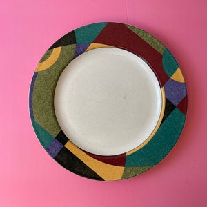 Vintage 1990s Post Modern Memphis Inspired Impulse by Studio Nova 12” Chop Plate or Round Platter