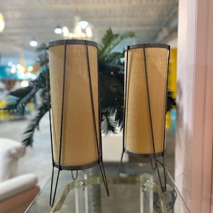 Mid Century Modern Hairpin Leg Table Lamps