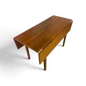 Vintage 70s Danish Modern Teak Drop-Leaf Dining or Breakfast Table by ABJ Made in Denmark