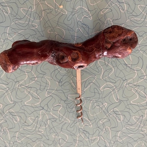 Vintage 1960s French Grapevine Root Corkscrew or Wine Bottle Opener