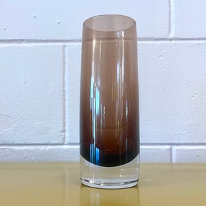Vintage 1960s Scandinavian Purple Glass Vase by Alsterfors of Sweden