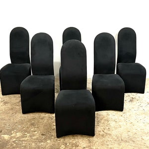Vintage 80s Post Modern Set of Six Biomorphic Chairs Attributed to Olivier Mourgue for Djinn