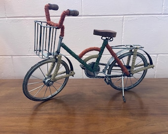 Vintage Miniature Steel Bicycle Folk Art Piece