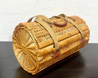 Sac Pique-Nique Vintage Années 50 – Brexton UK – Cuir Et 6 Pièces – Collection