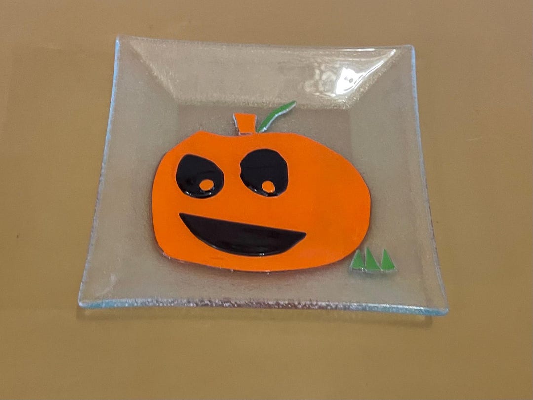 Vintage 1980s Fused Glass Pumpkin Glass Dish - Etsy
