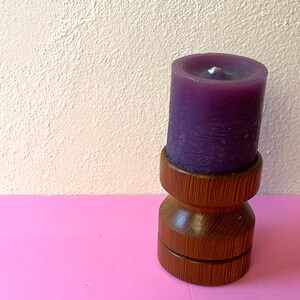 Vintage 60s Teak Candle  Holder