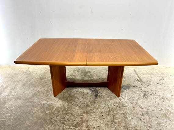 Vintage 90s Danish Modern Teak Dining Table by Ansager