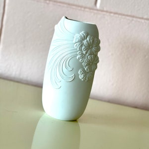 Vintage Mid Century Matte White Porcelain Vase By AK Kaiser West Germany Modernist Home Decor