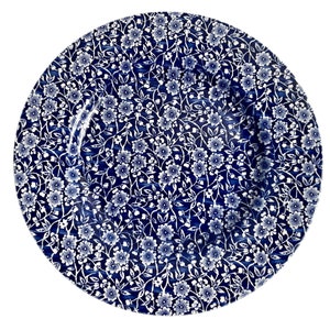 Vintage 1980s Set of Four Japanese Inspired Blue White Ceramic Dish Set image 1