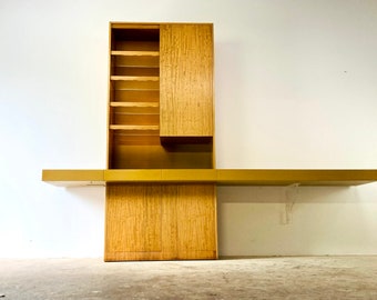 Vintage 70s Iconic Vladimir Kagan Exotic Wood Illuminated Sideboard Bar Cabinet, Signed