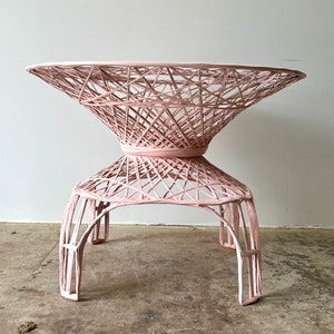 Vintage 1960s Mid Century Modern Pink Spun Fiberglass Patio Set