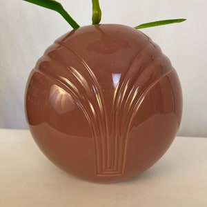 Vintage 80s Mauve Ceramic Ball Vase image 3