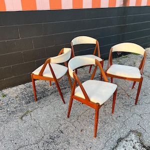 Vintage 1950s Danish Modern Kai Kristiansen Model #31 Set of Four Teak Chairs