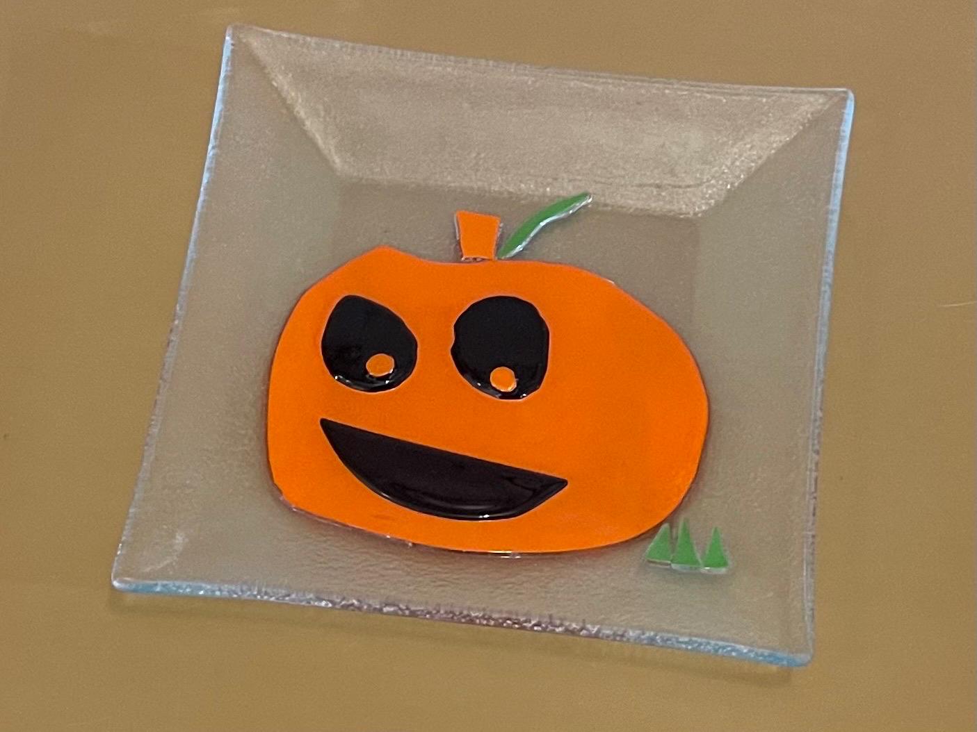 Vintage 1980s Fused Glass Pumpkin Glass Dish - Etsy