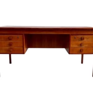 Vintage 1970s Mid Century Danish Modern Teak Writing Desk by Domino Møbler