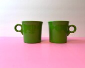 Vintage Homer Laughlin Fiesta Shamrock Pair of Coffee Mugs 10.25oz