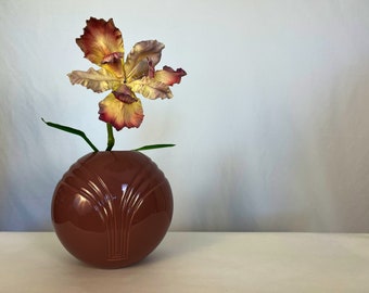 vase à billes en céramique Mauve vintage des années 80