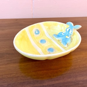 Vintage Ceramic Easter Bunny Candy Bowl
