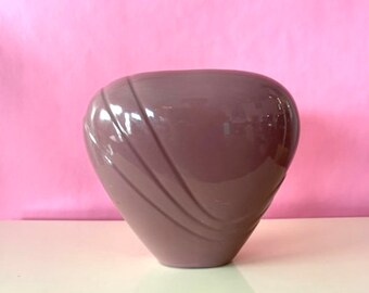 Vintage 80s Large Ceramic Pink Vase