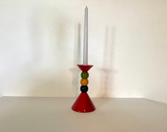 Vintage 80s Sotsass Inspired Geometric Candlestick Holder