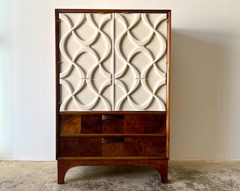 Vintage 1960s Mid Century Modern Cosmopolitan Tall Dresser By Stanley