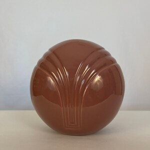 Vintage 80s Mauve Ceramic Ball Vase image 4