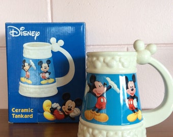 vintage années 1990 Walt Disney Store Officiel Mickey Mouse Coffee Mug Tankard NIB