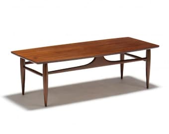 Vintage 1960s Mid Century Modern Walnut Coffee Table by Mersman