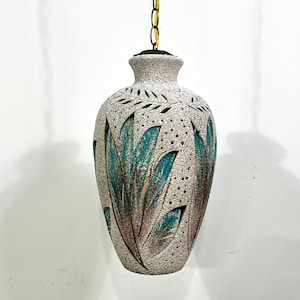 Vintage 60s Mid Century Modern Ceramic Swag Lamp