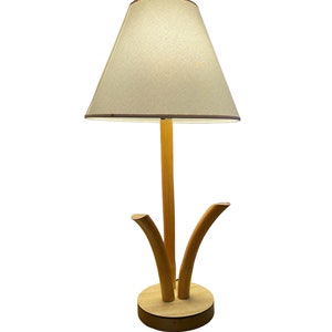 1950&#39;s Bamboo Rattan Table Lamp