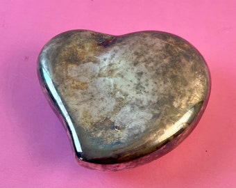 Vintage 90s Godinger Silver Art Co. Heart Shaped Jewelry Box with Velvet Lining