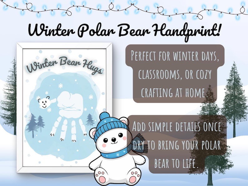 Winter Animals Keepsake Art Bundle | Polar Bear Handprint, Penguin ...