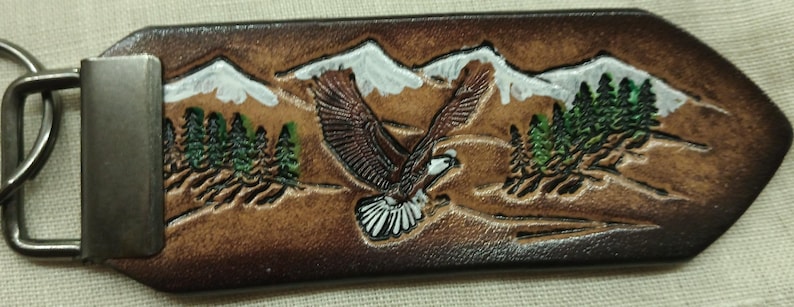 Genuine Leather Hand-painted Keychain || Choose Various Wildlife ...
