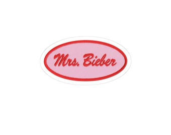 Mrs. Bieber Sticker | Y2K Pink Heart Vinyl Decal