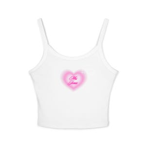 Mrs. Jonas Tank Top: Y2K Pink Heart Fitted Tee