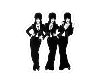 Elvira Sticker | Gothic Y2K Horror Kiss-Cut Sticker  Mistress of the Dark Vinyl Sticker  Retro 90s Camp Sticker  Spooky Babe Aesthetic Decal
