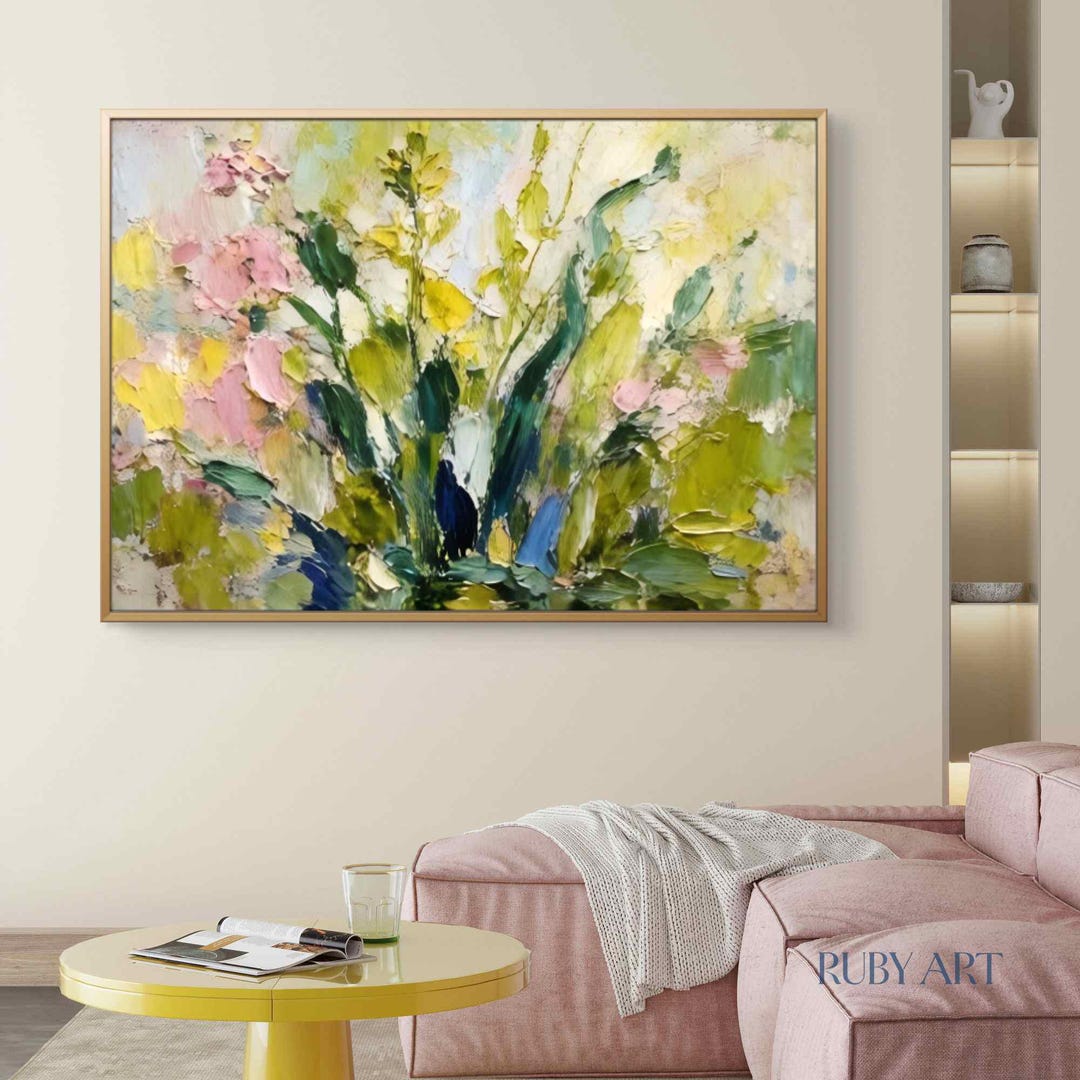 Abstract Floral Oil Painting | Textured Botanical Canvas ...