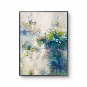 Custom Hand Painted Impressionist Water Lily Pond Oil Painting: Tranquil Landscape Wall Art