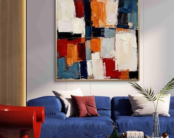 Pintura original con textura de empaste / Arte contemporáneo sobre lienzo en pastel suave