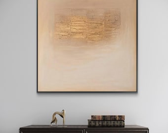Neutral Textured Oil Painting | Minimalist Abstract Wall Art | Beige Earth Tone Canvas | Modern Wabi Sabi Decor