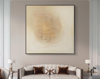 Neutral Abstract Oil Painting | Textured Minimalist Wall Art | Beige Modern Art | Subtle Earth Tone Canvas | Contemporary Calm Decor