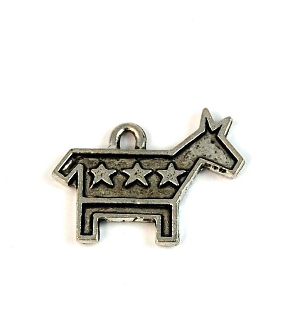 Democrat Donkey Charm Sterling Silver - Made in the USA Democrat Donkey Charm Sterling Silver - Made in the USA