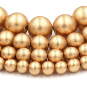 Gold Wood Beads 6mm, 8mm, 10mm, 12mm 16mm Round Gold Wood Rondelle 8x4mm -16 inch strand