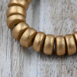 Metallic Rich Gold Wood Beads