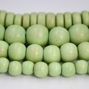 Key Lime Green Beads 6mm 8mm 10mm 8x5mm Light Green Wood beads -16 inch strand