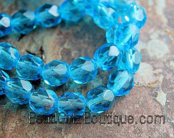 300 Stück Tschechische Glasperlen – Facettiert, 6 Mm, Light Aquamarine AB Für DIY-Schmuck