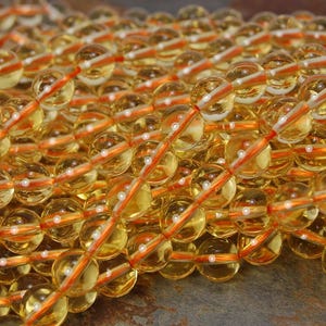 Citrine Beads, Full 15.5&quot; Strand Natural Round Wholesale 4mm 6mm 8mm 10mm 12mm