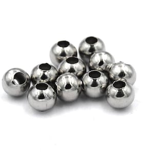 304 Edelstahl runde Perlen, 6mm -100 Stück