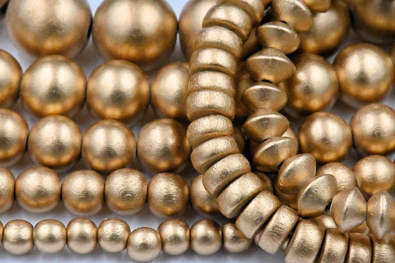 Metallic Rich Gold Wood Beads