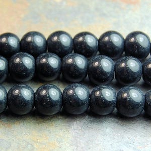 Black Obsidian (natural), 4mm,6mm,8mm,10mm round-full strand